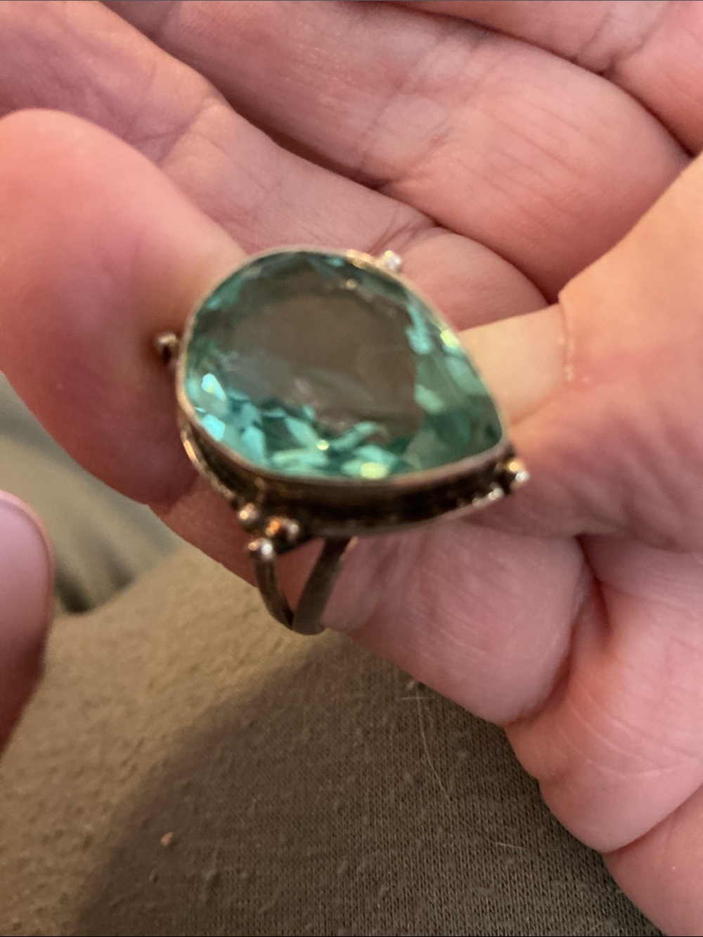 London Blue Tooaz Sterling Topaz Statement Ring - Picture 3 of 3
